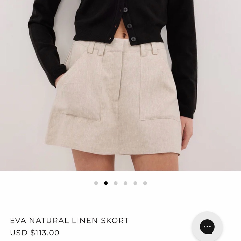 DISSH Eva Natural Linen Mini Skort - Natural